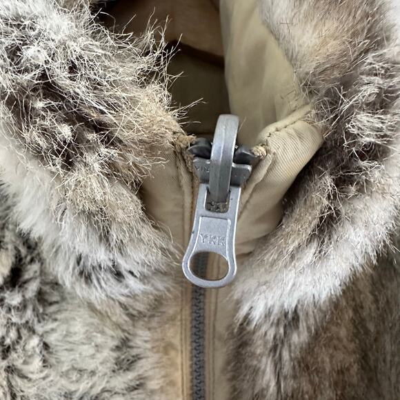 Faux Fur‎ Vest Full Zip Pockets Brown Womens Reversible Size Medium - Picture 3 of 9